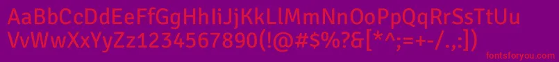 SignikanegativeRegular Font – Red Fonts on Purple Background