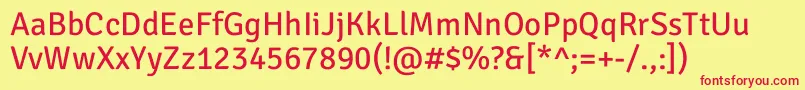 SignikanegativeRegular Font – Red Fonts on Yellow Background