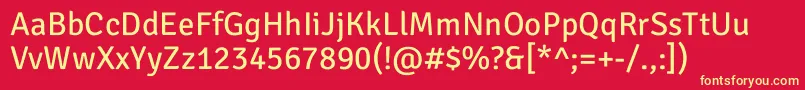 SignikanegativeRegular Font – Yellow Fonts on Red Background