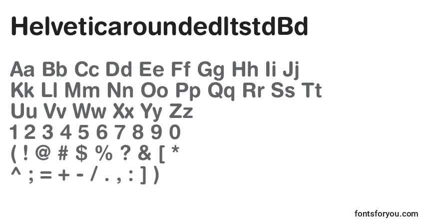 Czcionka HelveticaroundedltstdBd – alfabet, cyfry, specjalne znaki
