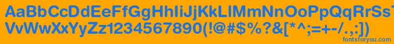 フォントHelveticaroundedltstdBd – オレンジの背景に青い文字