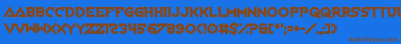 Czcionka VoiceInMyHead – brązowe czcionki na niebieskim tle