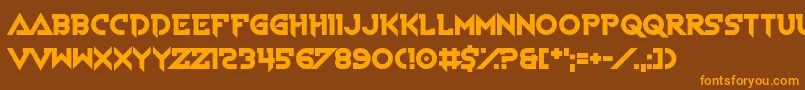 Czcionka VoiceInMyHead – pomarańczowe czcionki na brązowym tle