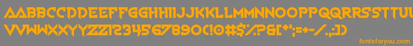 フォントVoiceInMyHead – オレンジの文字は灰色の背景にあります。