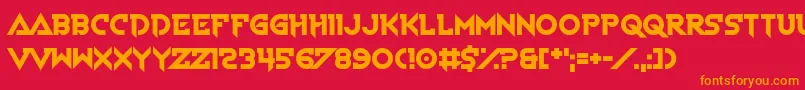 フォントVoiceInMyHead – 赤い背景にオレンジの文字