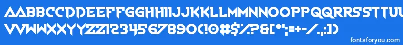 Czcionka VoiceInMyHead – białe czcionki na niebieskim tle