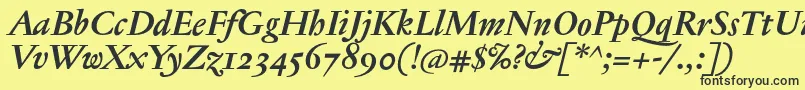 JannontextmedosfBolditalic Font – Black Fonts on Yellow Background