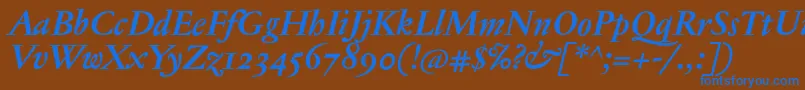 JannontextmedosfBolditalic Font – Blue Fonts on Brown Background