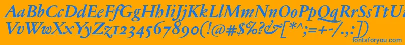 JannontextmedosfBolditalic Font – Blue Fonts on Orange Background