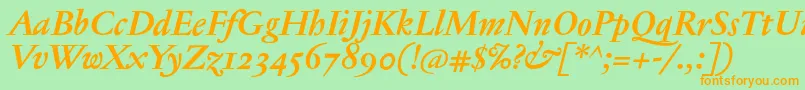 JannontextmedosfBolditalic Font – Orange Fonts on Green Background