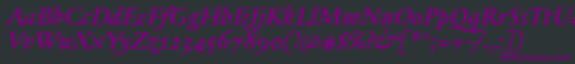 JannontextmedosfBolditalic Font – Purple Fonts on Black Background