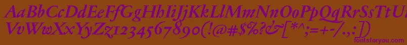 JannontextmedosfBolditalic Font – Purple Fonts on Brown Background