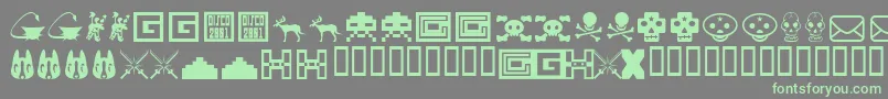 Toybox ffy Font – Green Fonts on Gray Background