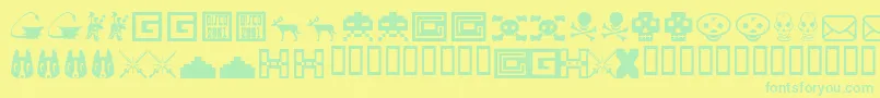 Toybox ffy Font – Green Fonts on Yellow Background