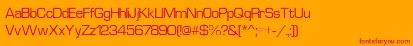 EurostyleNormal Font – Red Fonts on Orange Background