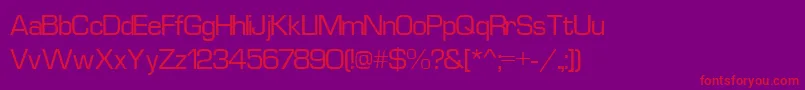 EurostyleNormal Font – Red Fonts on Purple Background
