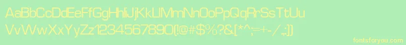 EurostyleNormal Font – Yellow Fonts on Green Background