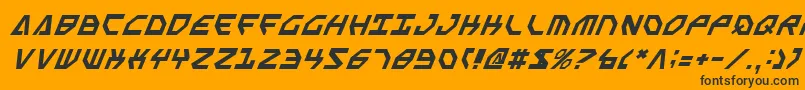 Sscriptv2i-Schriftart – Schwarze Schriften auf orangefarbenem Hintergrund