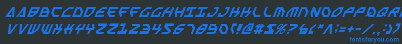 フォントSscriptv2i – 黒い背景に青い文字