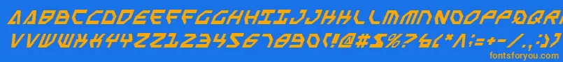 Sscriptv2i Font – Orange Fonts on Blue Background
