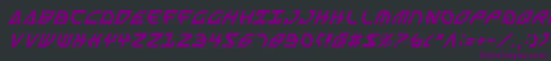 フォントSscriptv2i – 黒い背景に紫のフォント