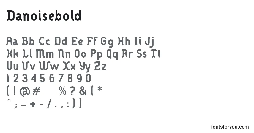 A fonte Danoisebold – alfabeto, números, caracteres especiais
