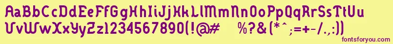 Danoisebold-Schriftart – Violette Schriften auf gelbem Hintergrund
