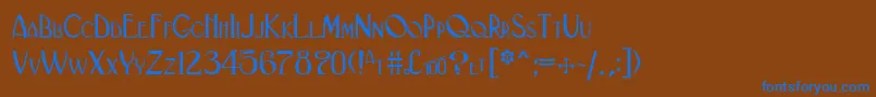Black ffy-Schriftart – Blaue Schriften auf braunem Hintergrund