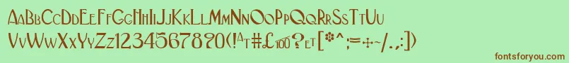 Black ffy Font – Brown Fonts on Green Background