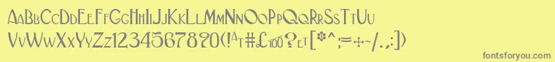 Black ffy-fontti – harmaat kirjasimet keltaisella taustalla