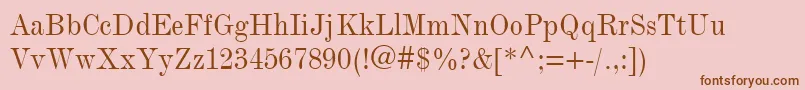 ModernmtCondensed Font – Brown Fonts on Pink Background