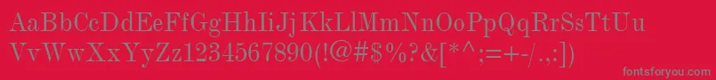 ModernmtCondensed Font – Gray Fonts on Red Background