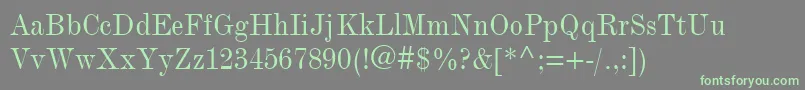 Czcionka ModernmtCondensed – zielone czcionki na szarym tle
