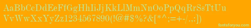 ModernmtCondensed Font – Green Fonts on Orange Background