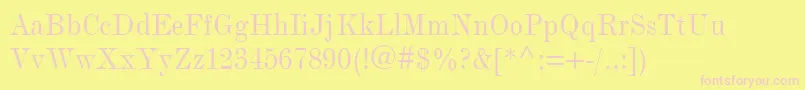ModernmtCondensed Font – Pink Fonts on Yellow Background