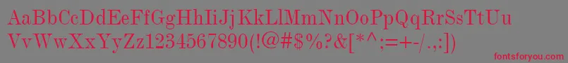 ModernmtCondensed Font – Red Fonts on Gray Background