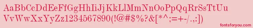 ModernmtCondensed-Schriftart – Rote Schriften auf rosa Hintergrund