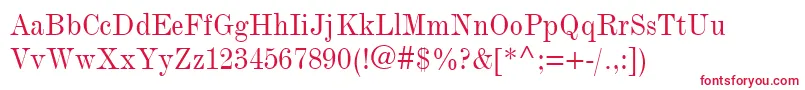 ModernmtCondensed Font – Red Fonts on White Background