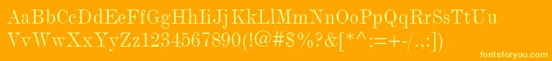 ModernmtCondensed Font – Yellow Fonts on Orange Background