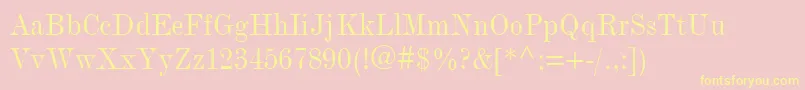 ModernmtCondensed Font – Yellow Fonts on Pink Background