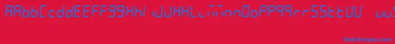 7Segment Font – Blue Fonts on Red Background