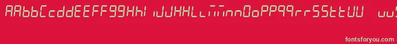 フォント7Segment – 赤い背景に緑の文字