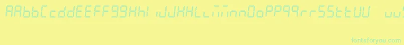 7Segment-Schriftart – Grüne Schriften auf gelbem Hintergrund