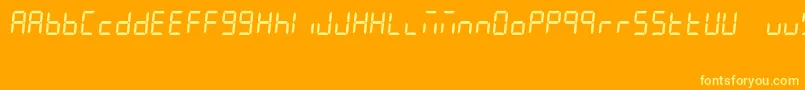 7Segment Font – Yellow Fonts on Orange Background