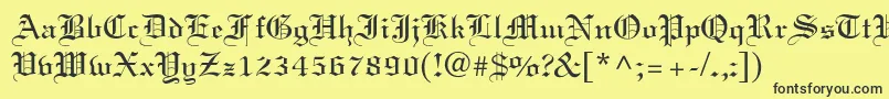 フォントElliott – 黒い文字の黄色い背景