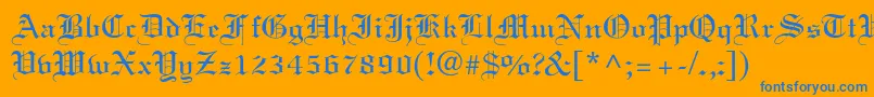 Elliott Font – Blue Fonts on Orange Background