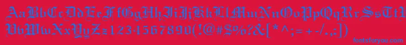 Elliott Font – Blue Fonts on Red Background