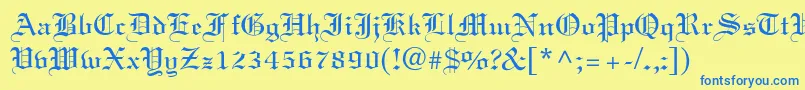 Elliott Font – Blue Fonts on Yellow Background