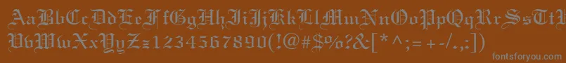 フォントElliott – 茶色の背景に灰色の文字