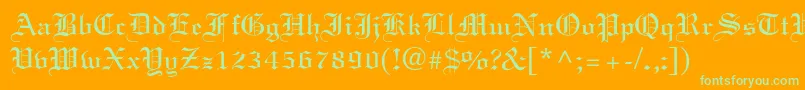 Elliott Font – Green Fonts on Orange Background